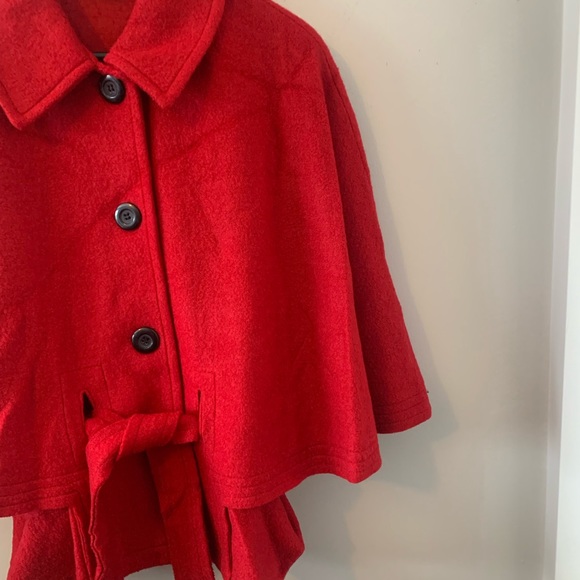 NWOT / Cape Coat / Red / 45% Wool - Picture 12 of 14